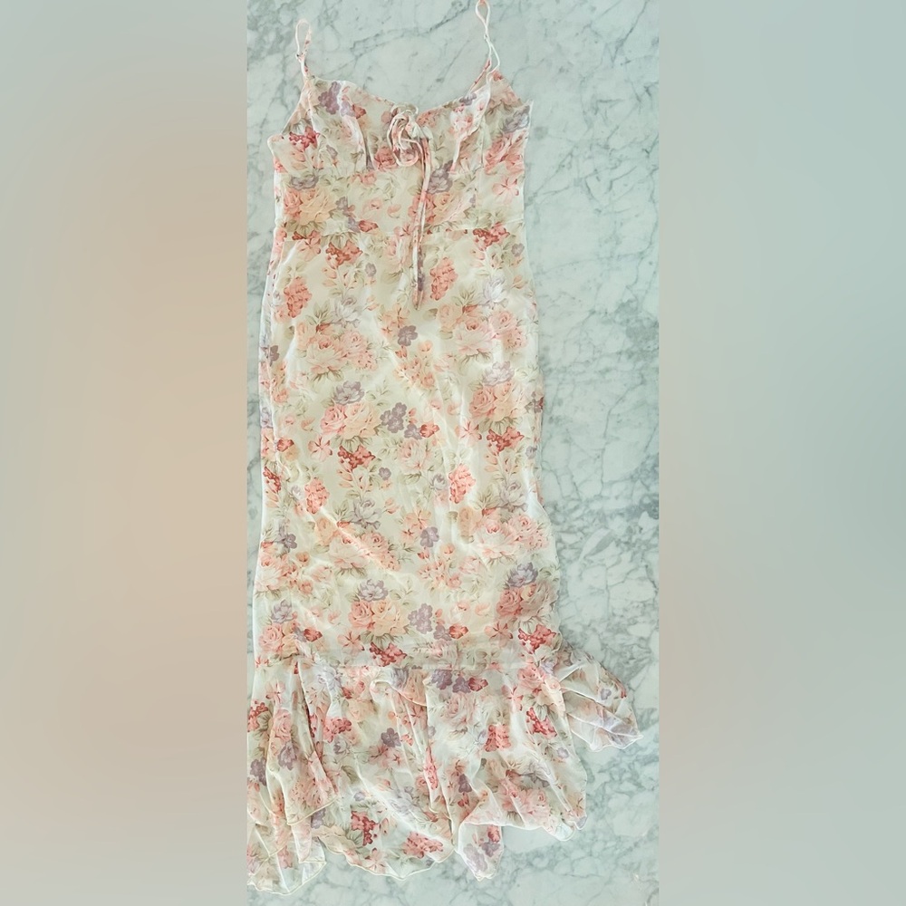 NWT Commense Floral Maxi Dress - Pink and Cream - Picture 2 of 5